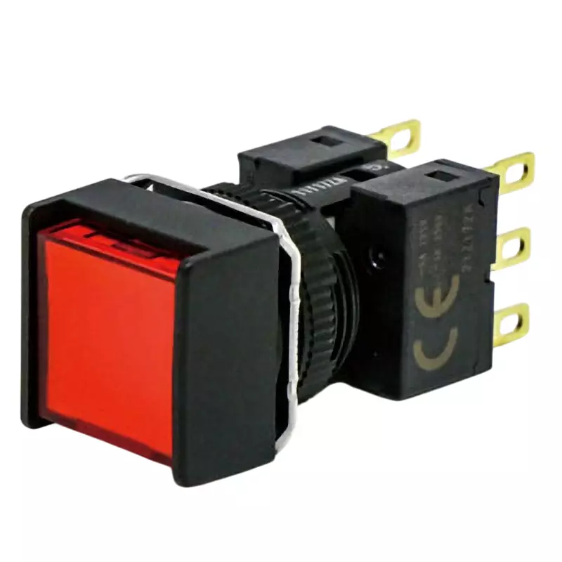 Omron Momentary Type Pushbutton Switch LED Illumination 2C Contact Φ16 mm Mounting Hole Diameter, A165L-ARM-12D-2