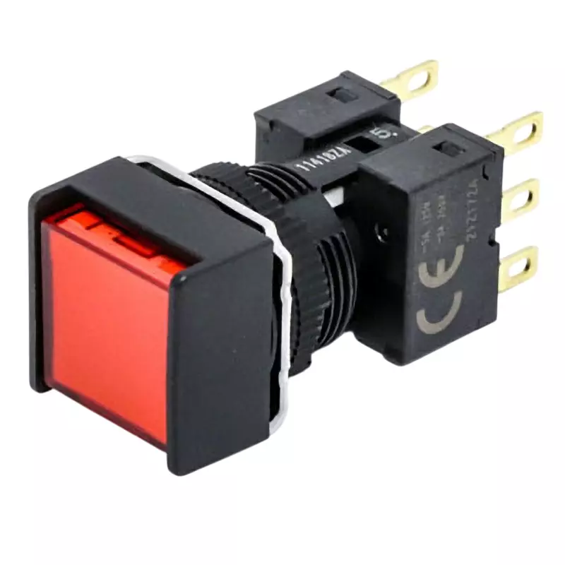 Omron Momentary Type Pushbutton Switch LED Illumination 2C Contact Φ16 mm Mounting Hole Diameter, A165L-ARM-5D-2