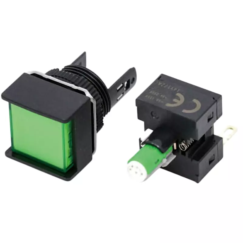 Omron Alternate Type Pushbutton Switch LED Illumination 1C Contact Φ16 mm Mounting Hole Diameter, A16L-AGA-24D-1