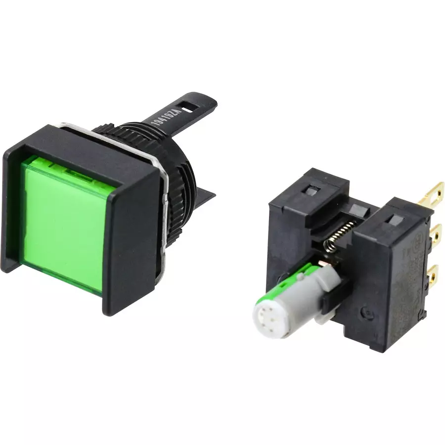 Omron Momentary Pushbutton Switch Φ16 mm Mounting Hole Diameter, A16L-AGM