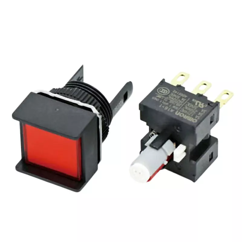 Omron Alternate Type Pushbutton Switch LED Illumination 1C Contact Φ16 mm Mounting Hole Diameter, A16L-ARA-5D-1