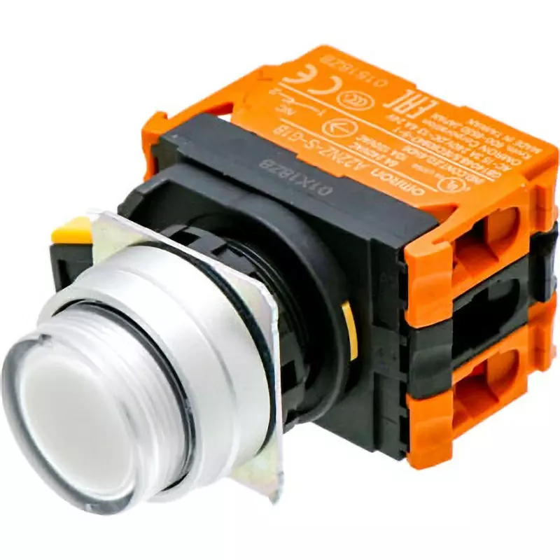 Omron Momentary Pushbutton Switch 2B White Button Φ22 mm Mounting Hole, A22NL-MPM-TWA-G202-WA