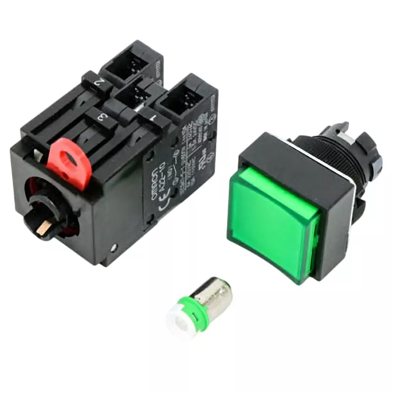 Omron Pushbutton Switch 2a Contact Configuration Φ22/25 mm with LED Illumination Pressure Reducing Unit, A22L-CG-T2-20A
