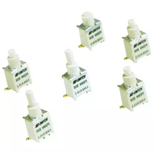 E-SWITCH PUSHBUTTON SWITCH, SPST, 3A, 20VAC, 20VDC, SMD, 800BWSP9SM6RE.