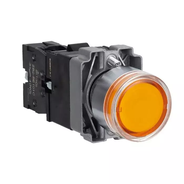 Sibass Electric Luminous Push Button SQD Type Harmony Series Without Contact Element with CE Mark, Yellow, SE-TB5-BW (Pack of 250)