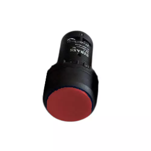 Sibass Electric Flush Spring Return Push Button Barrel Type 11 Series with 1NO+1NC Element and CE Mark, Red, SE-11 (Pack of 500)