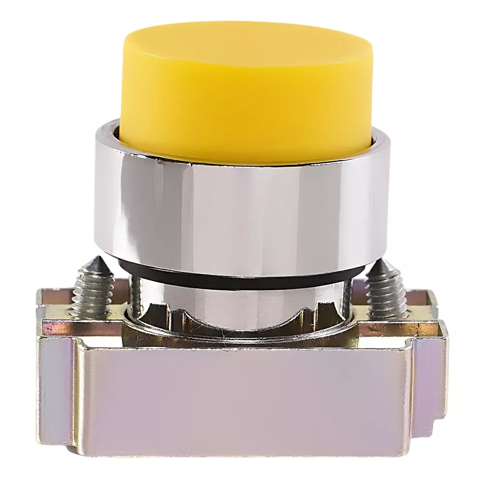 C&S Electric Projecting Push Button with Carrier & Without Contact Elements Metallic Range Yelow, RCB2-BL5
