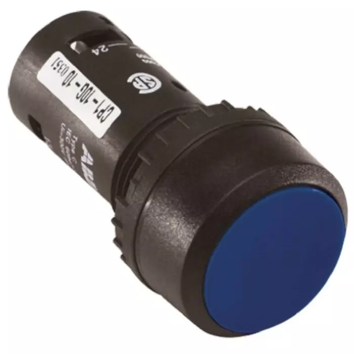 ABB Compact Series Push Button, Maintained, Panel Mount, 22mm Cutout, DPST, 300V, IP69K, 1SFA619101R1026CP2-10B-20