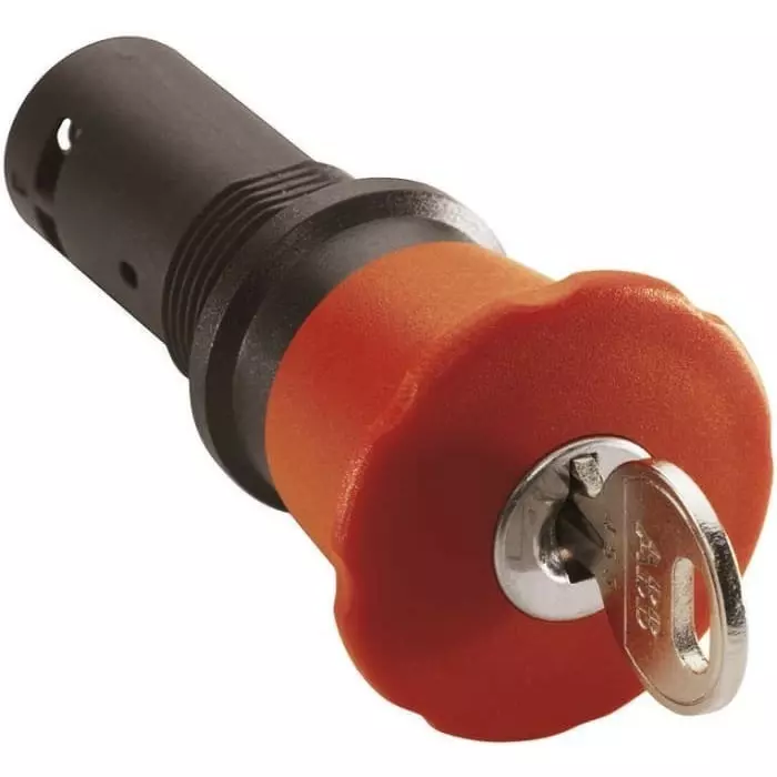 ABB 1SFA Series Key Release Emergency Stop Push Button, Panel Mount, 22mm Cutout, SPDT, IP66, IP67, IP69K, 1SFA619502R1071