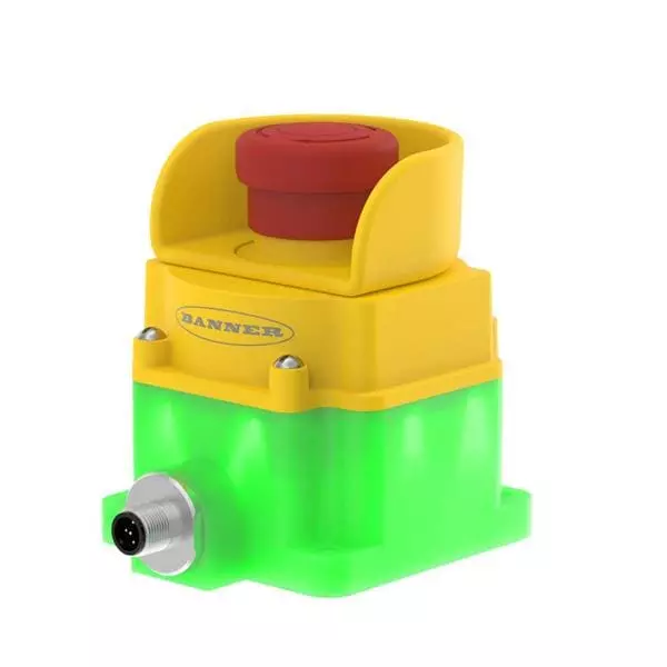 BANNER ENGINEERING Latching Turn Release Emergency Stop Pushbutton Switch DPST Panel Mount, SSA-EB1PLGRS1-0DED1Q8