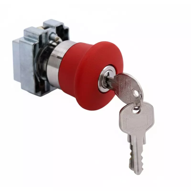 Kaycee Push Button Actuator Mushroom Head Metal Red, KC2MKA1M