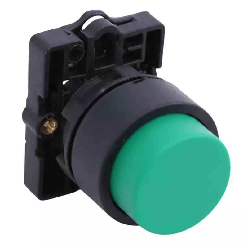 Kaycee Push Button Shround Actuator Projecting Head Plastic Green, KC2SAP2P
