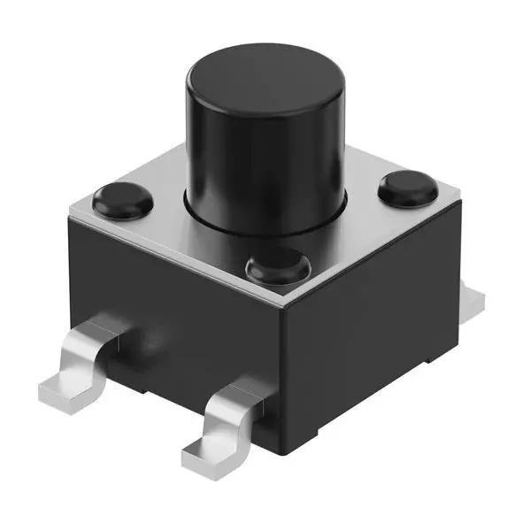 GCT Tactile Switch Non-Illuminated Gull Wing Lead Termination 50 mA Round Actuator 12 V DC, SWT0211-050010GSA