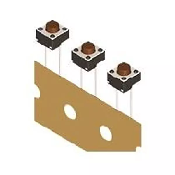 Diptronics Tactile Switch Non-Illuminated Solder Pin Termination 50 mA Round Actuator 12 V DC, DTST-65K-V