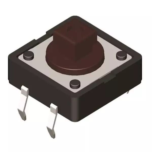Diptronics Tactile Switch Non-Illuminated Snap In Termination 50 mA Rectangular Actuator 12 V DC, DTSP-24N-V
