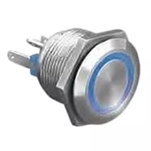 BULGIN LIMITED Sealed Piezo Switch Illuminated PC Pin Termination 1 Amp Round Actuator 24 V DC, MPZI022/F/D1/24