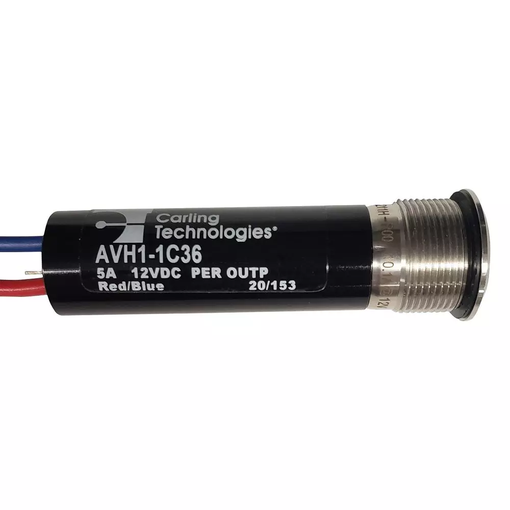 CARLING TECHNOLOGIES Anti Vandal Pb Sw, Spdt, 10A, 12Vdc, Avh1-1C36-Rbea