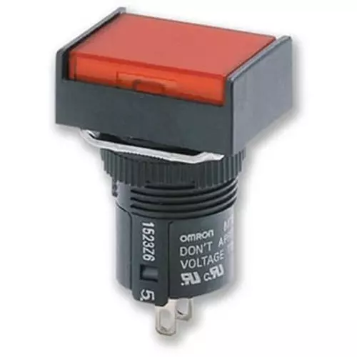 Omron Pushbutton Switch Long Angle Black, A165L-JB