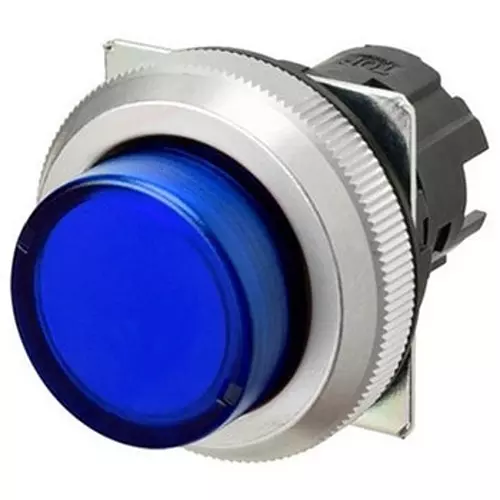 Omron Pushbutton Switch Momentary Round (Protruding) Blue, A30NZ-MPM-TAA