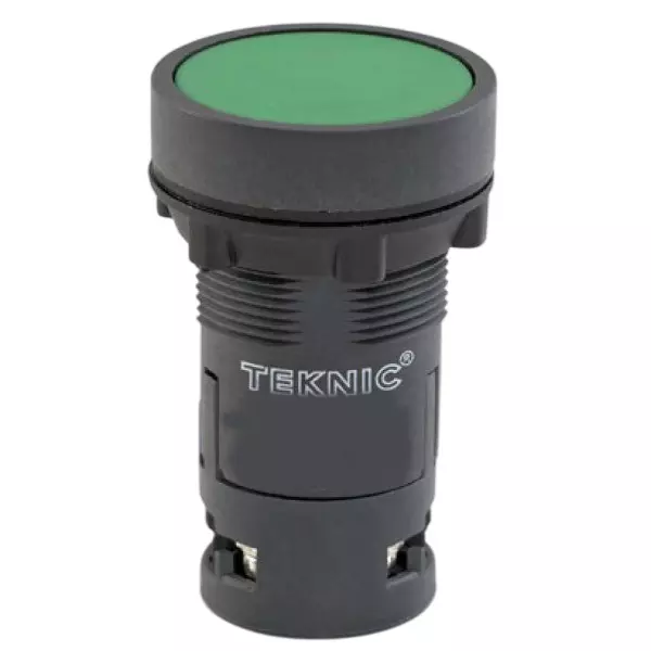 Teknic Economy Momentary Flush Push Button 2 NC 110 VAC Green, 3PSF302