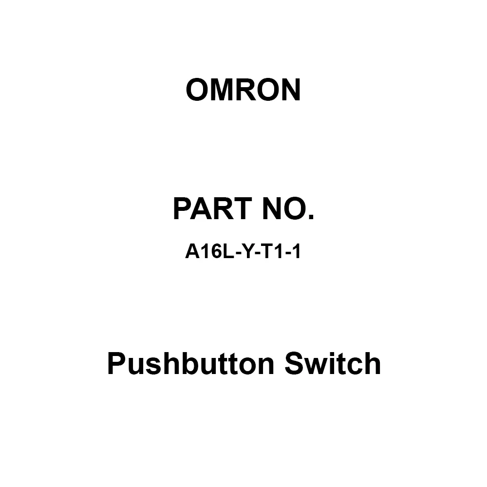 Omron Pushbutton Switch 1C Contact Configuration, A16L-Y-T1-1