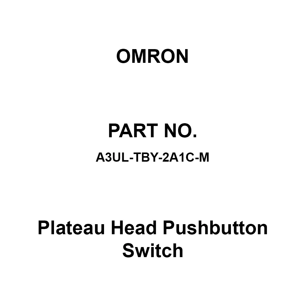 Omron Plateau Head Pushbutton Switch 1C Contact Configuration, A3UL-TBY-2A1C-M