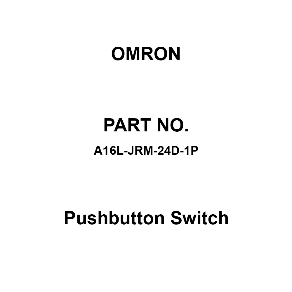 Omron Pushbutton Switch 100 mΩ Or More with DC 500 V Mega, A16L-JRM-24D-1P