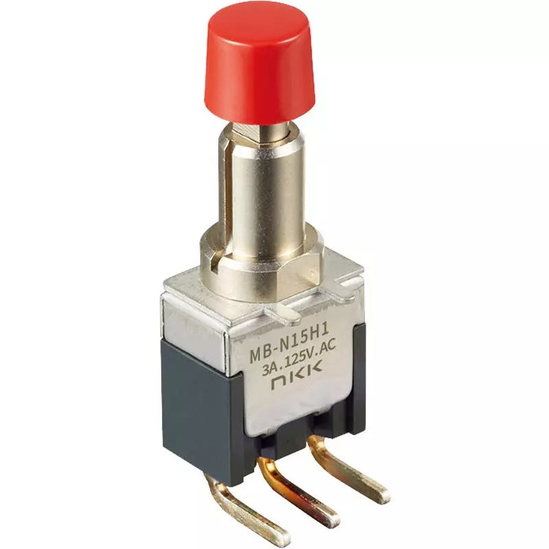 NKK SWITCHES Push Button Switch Single Pole, MB-N15H4S