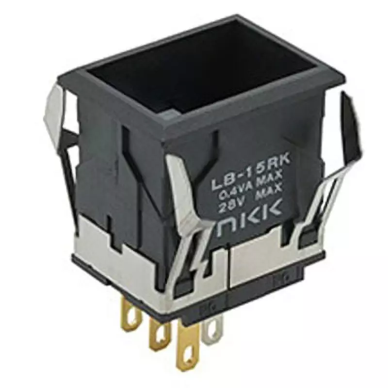 NKK SWITCHES Illuminated Push Button Switch Solder Terminal Single Pole Double Throw LB-15RKG4