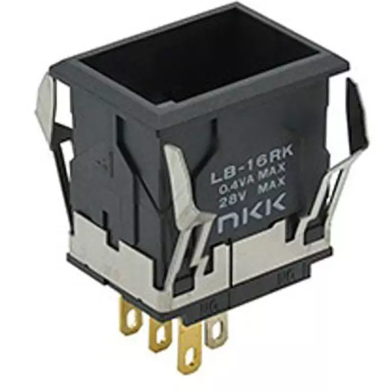 NKK SWITCHES Illuminated Push Button Switch Solder Terminal Single Pole Double Throw LB-16RKG4