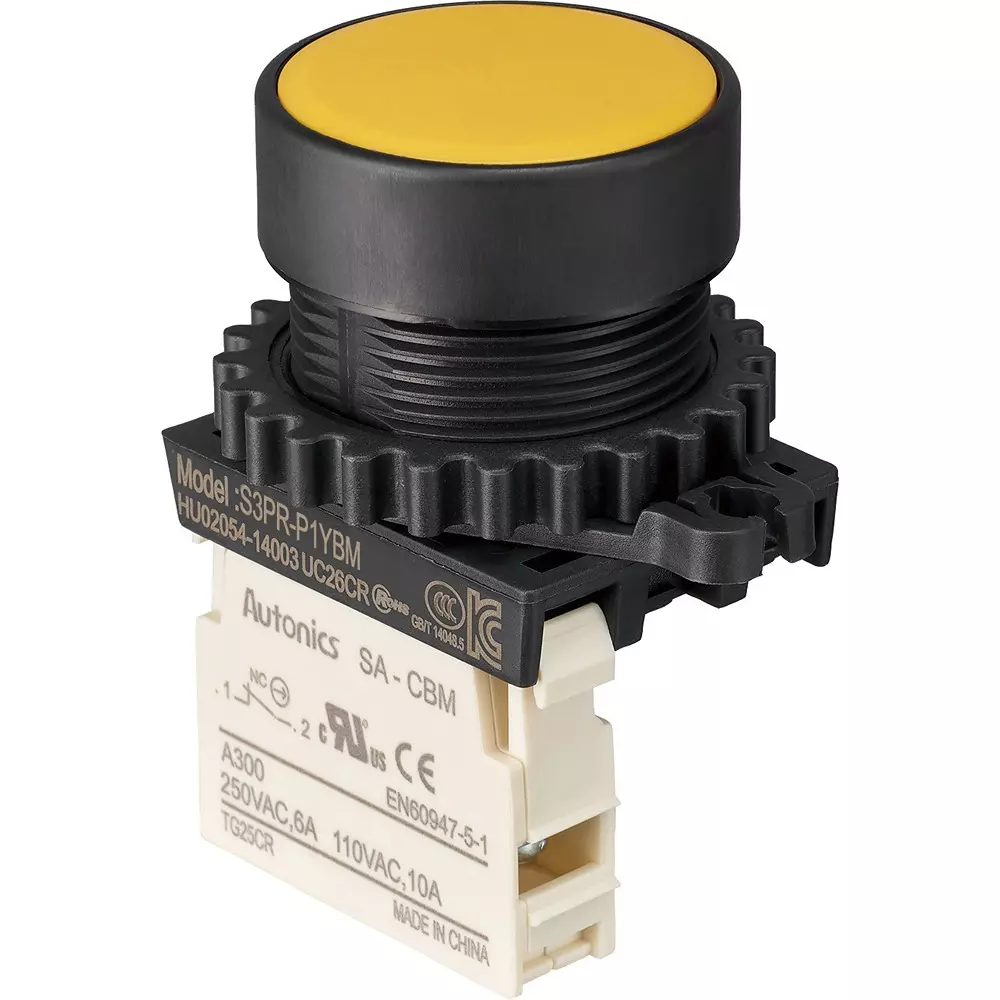 TRUSCO Push Button Switch 1B Contact Configuration, 30P-1BM-Y