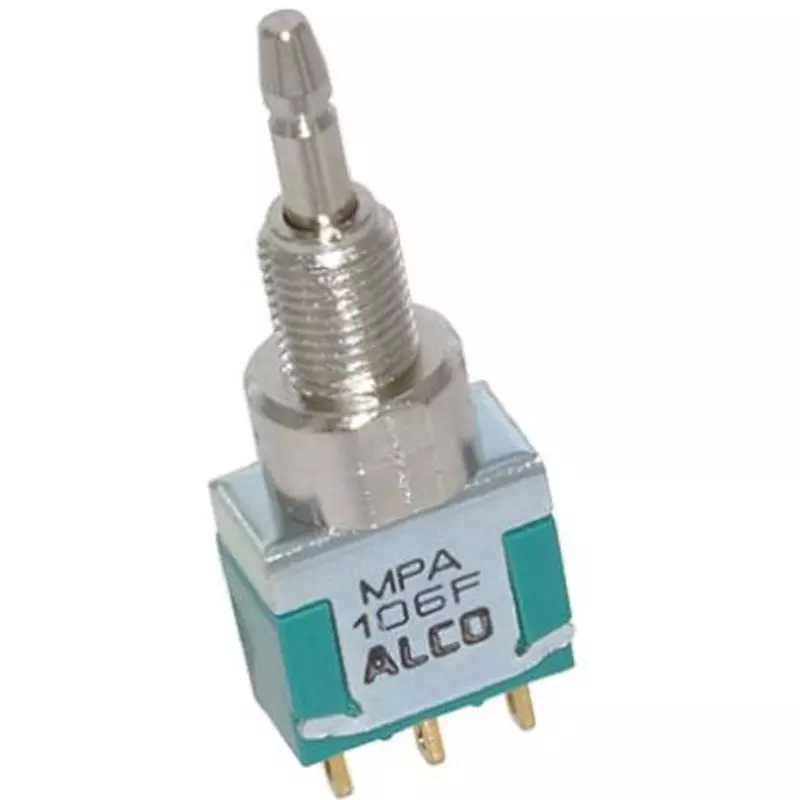 TE CONNECTIVITY Push Button Switch Copper, Silver Plating Material Panel Mount Mounting, MPA106F