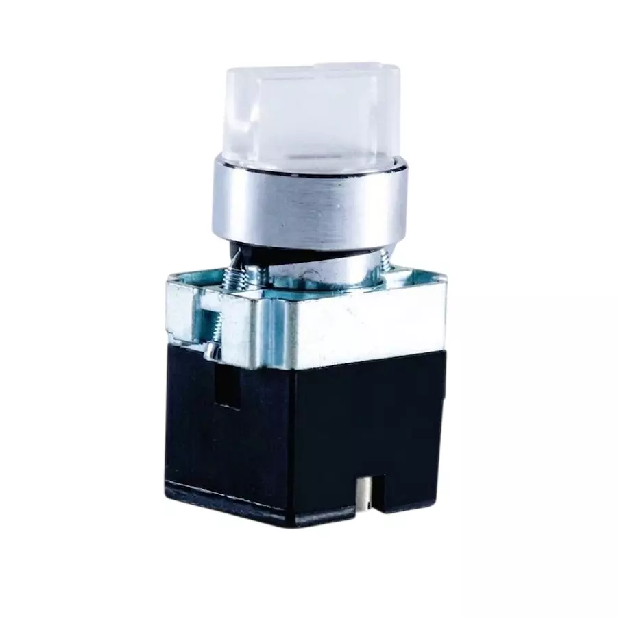 BCH BML Metal Series LED Luminous Selector Actuator White Color 2 Position 24 VAC, BML22LSM2U4W
