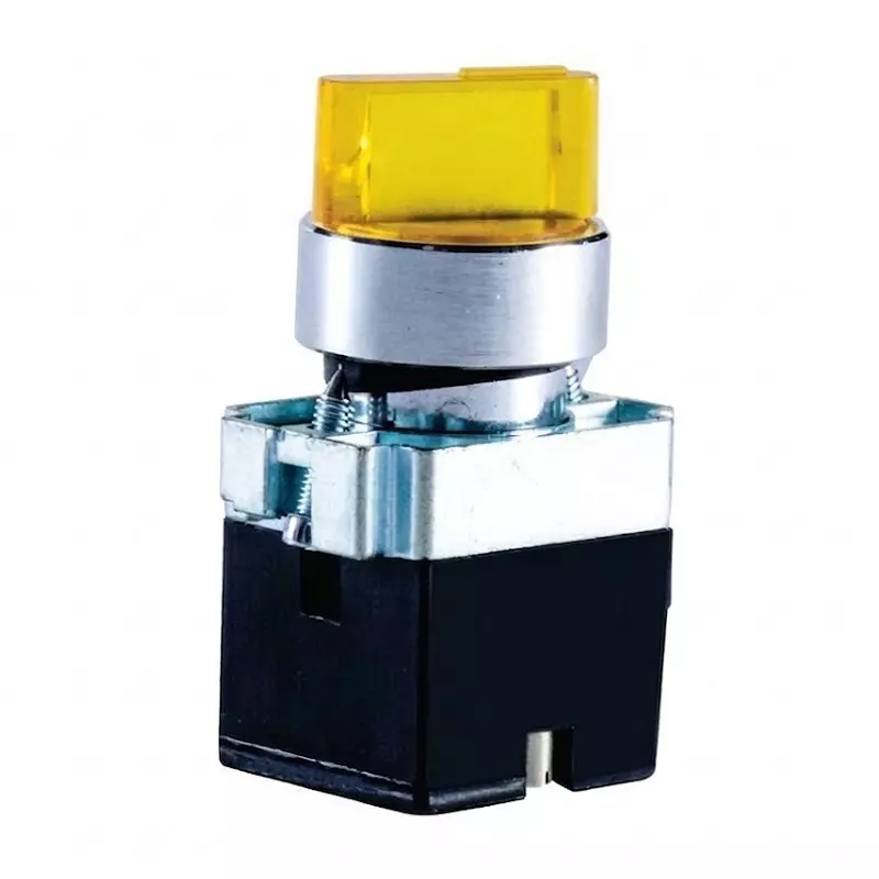 BCH BML Metal Series LED Luminous Selector Actuator Yellow Color 2 Position 60 VAC, BML22LSM2Y4Y