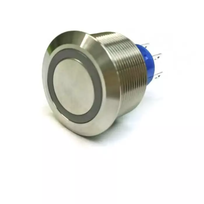 RS PRO Illuminated Push Button Switch Panel Mount 25.2 mm DPDT Blue LED 250 V AC, 1759044