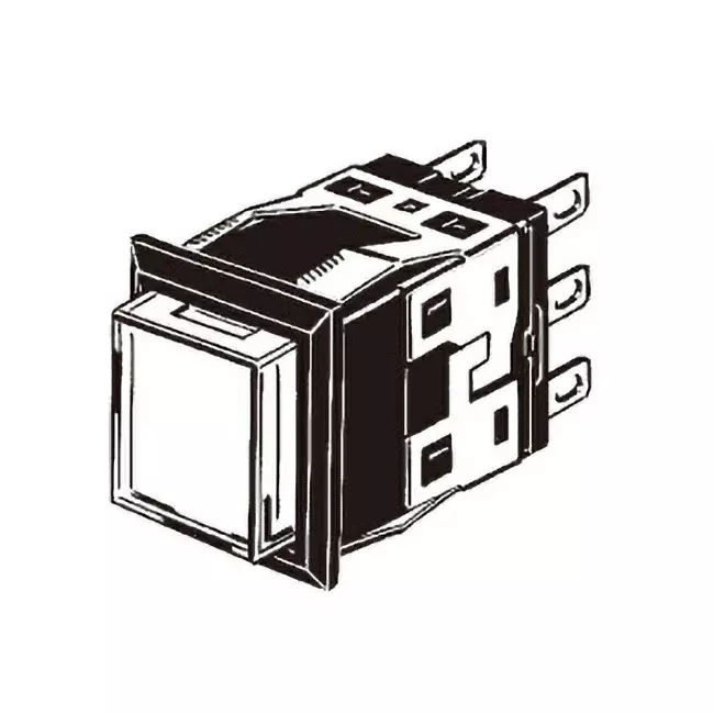 Omron Momentary Type Pushbutton Switch LED Illumination 1C Square Button Approx. 3 mm Overall Movement, A3KA-90A1-12EY
