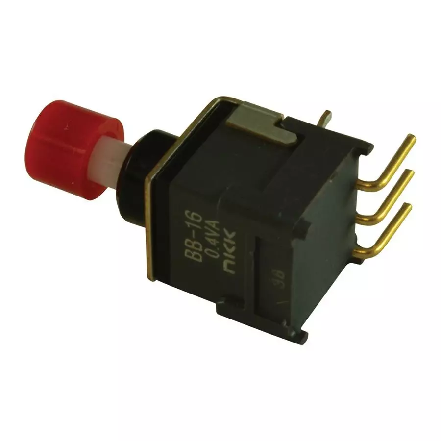 NKK SWITCHES SWITCH, PUSHBUTTON, NON-ILLUMINATED, SPDT, 0.1A, 28VAC, BB16AH-FC