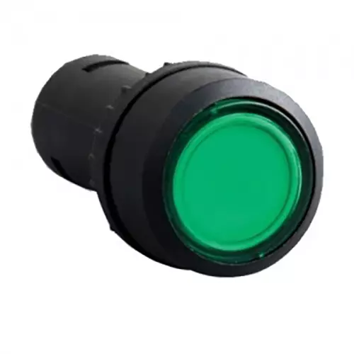 Sibass Electric Flush Spring Return Push Button Barrel Type 11 Series with 1NO+1NC Element and CE Mark, Green, SE-11 (Pack of 500)