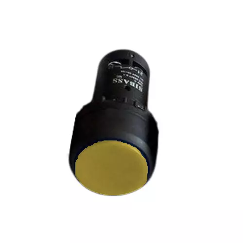 Sibass Electric Flush Spring Return Push Button Barrel Type 11 Series with 1NO+1NC Element and CE Mark, Yellow, SE-11 (Pack of 500)