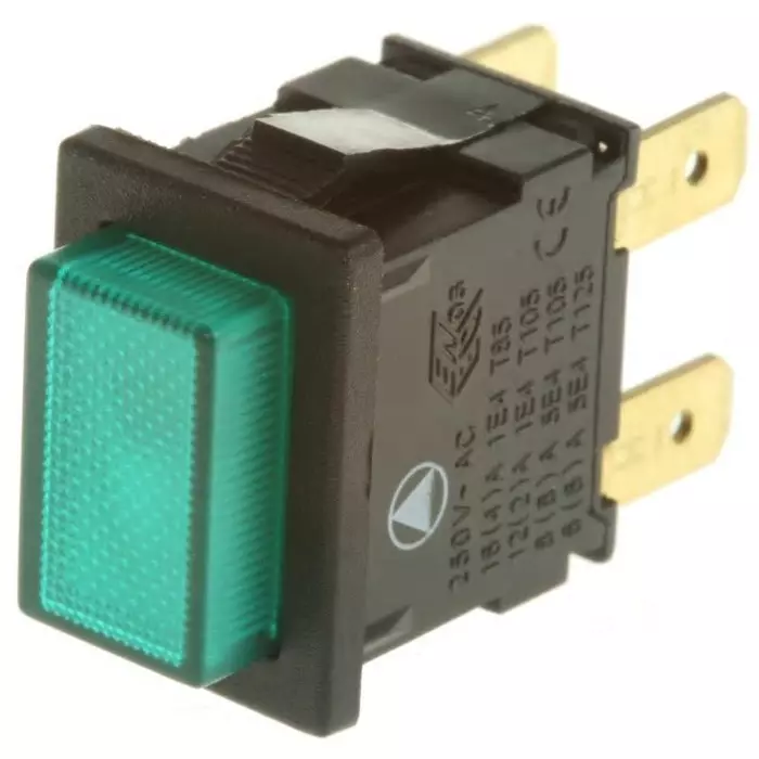 ARCOLECTRIC (BULGIN LIMITED) 8300 Series Illuminated Miniature Push Button Switch Latching Panel Mount DPDT Green LED, H8353ABNABB