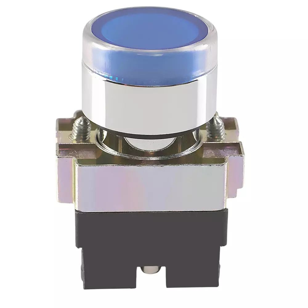 C&S Electric LED Type Push Button Actuator Without Contact Elements Metallic Range 48 V DC Blue, RCB2-BWL167