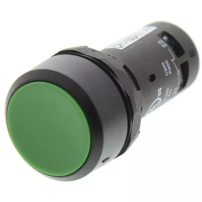 ABB Compact Series Push Button, Momentary, Panel Mount, 22mm Cutout, SPDT, 300V, IP69K, 1SFA619100R1072CP1-10G-11