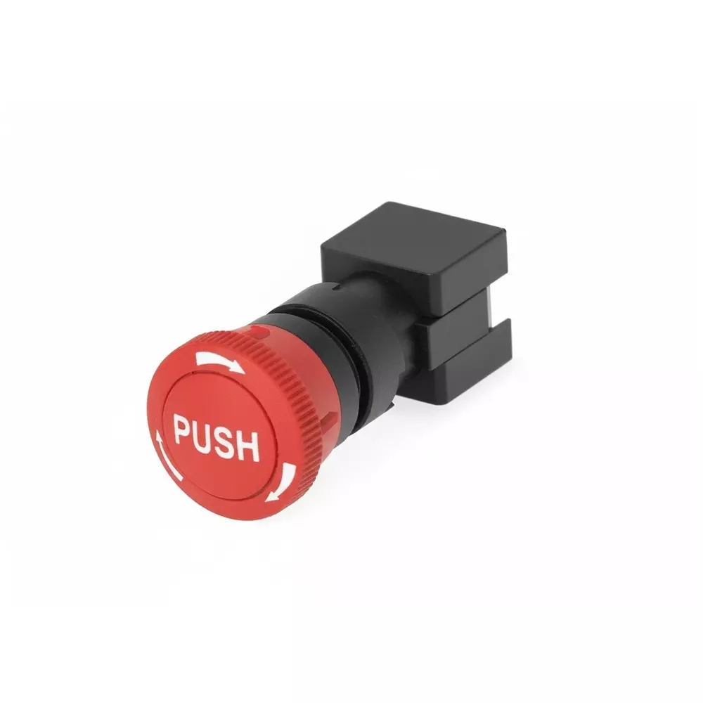 TE CONNECTIVITY Push Turn Emergency Stop Switch SPST Panel Mount 220 mA, 1.5 A, 3 A +/- 125 V AC, +/- 250 V AC Solder Lug Termination, PBES16N40R