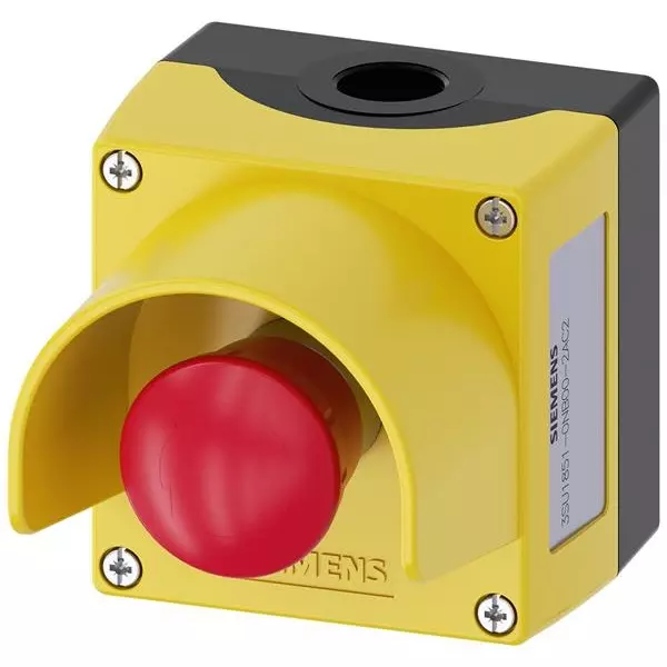 Siemens Push Turn Emergency Stop Switch DPST Floor Mount 10 Amp 500 V AC Screw Termination, 3SU18510NB002AC2
