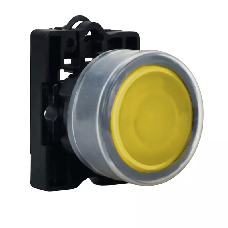 Kaycee Push Button Shround Actuator Booted Head Plastic Yellow, KC2SAB3P