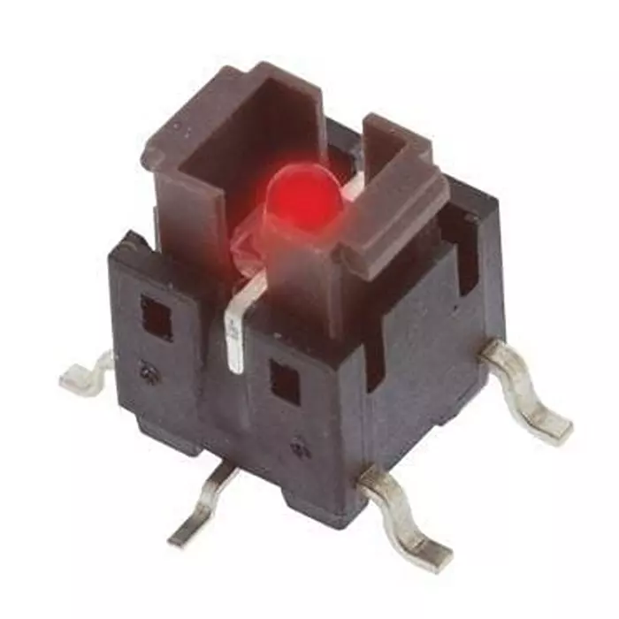 E-SWITCH Tactile Switch Illuminated Gull Wing Lead Termination 50 mA Round Actuator 12 V DC, TL3240F100GT