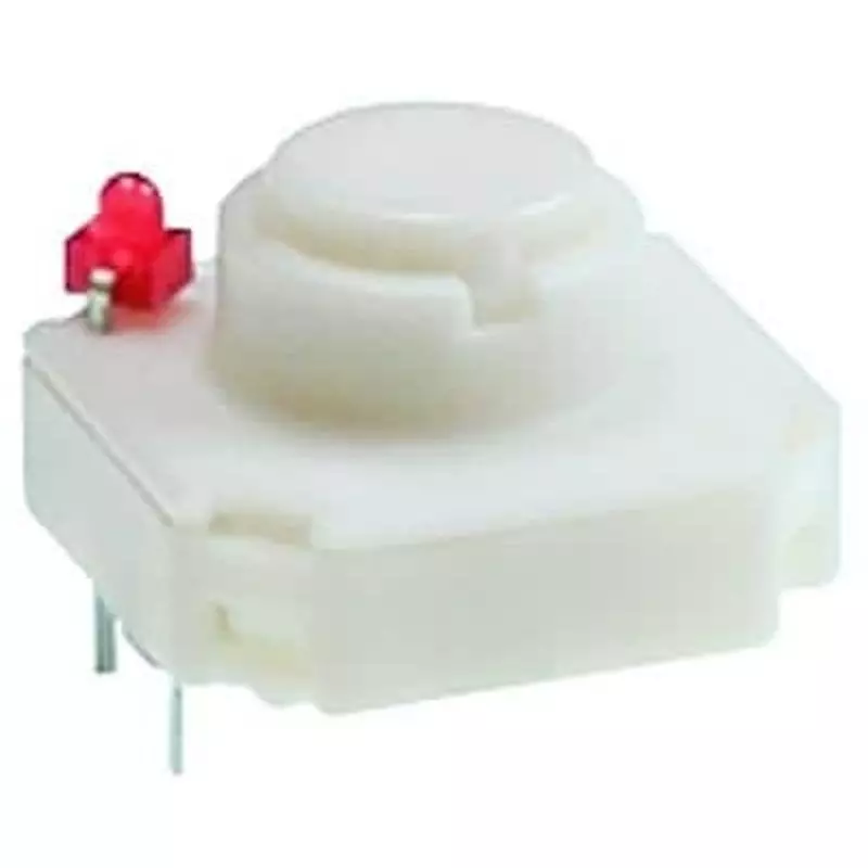 RAFI Tactile Switch Illuminated Solder Pin Termination 100 mA Round Actuator 35 V DC, 3.14.100.531/0000