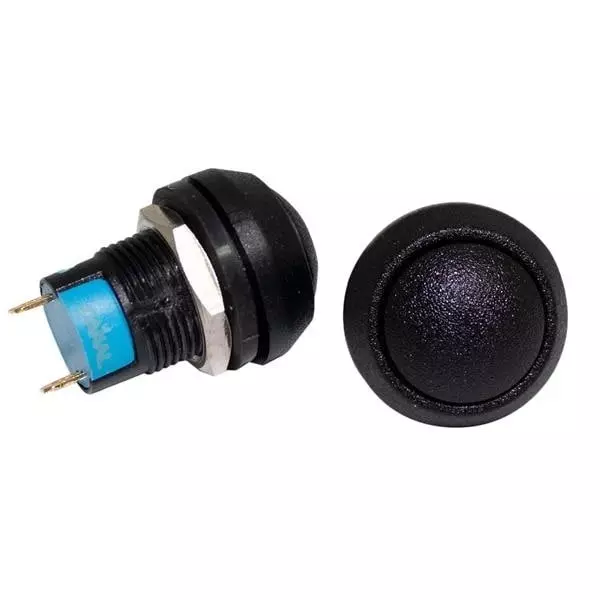 VCC Push Button Switch Non-Illuminated Solder Lug Termination 200 mA, 500 mA Round Actuator 12 V DC, VPS-1-S2PPM-12KNN-5