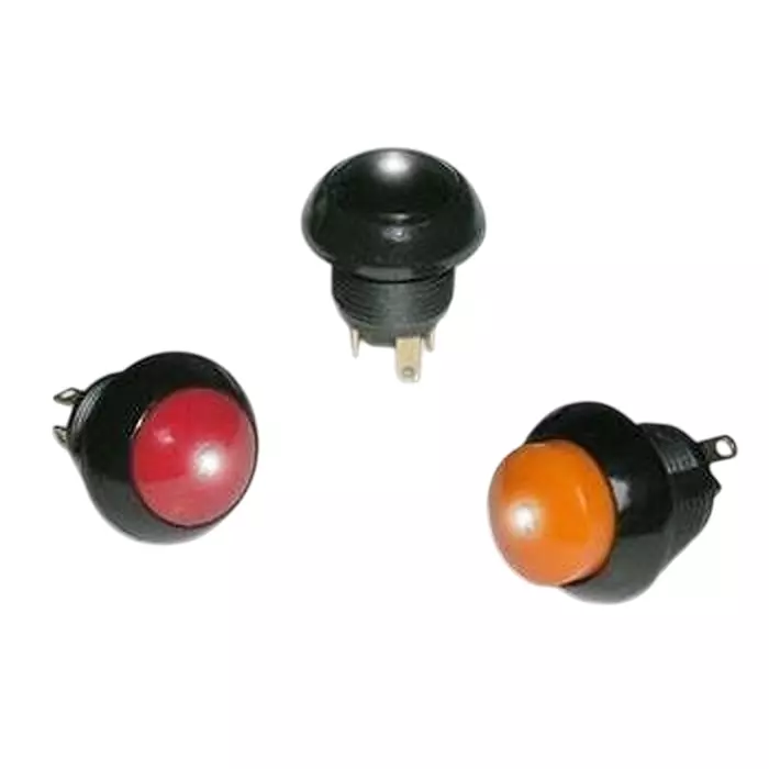 Otto Momentary Action Standard Switch Illuminated PC Pin Termination 5 Amp Flush Actuator 28 V DC, LP9-31211B22