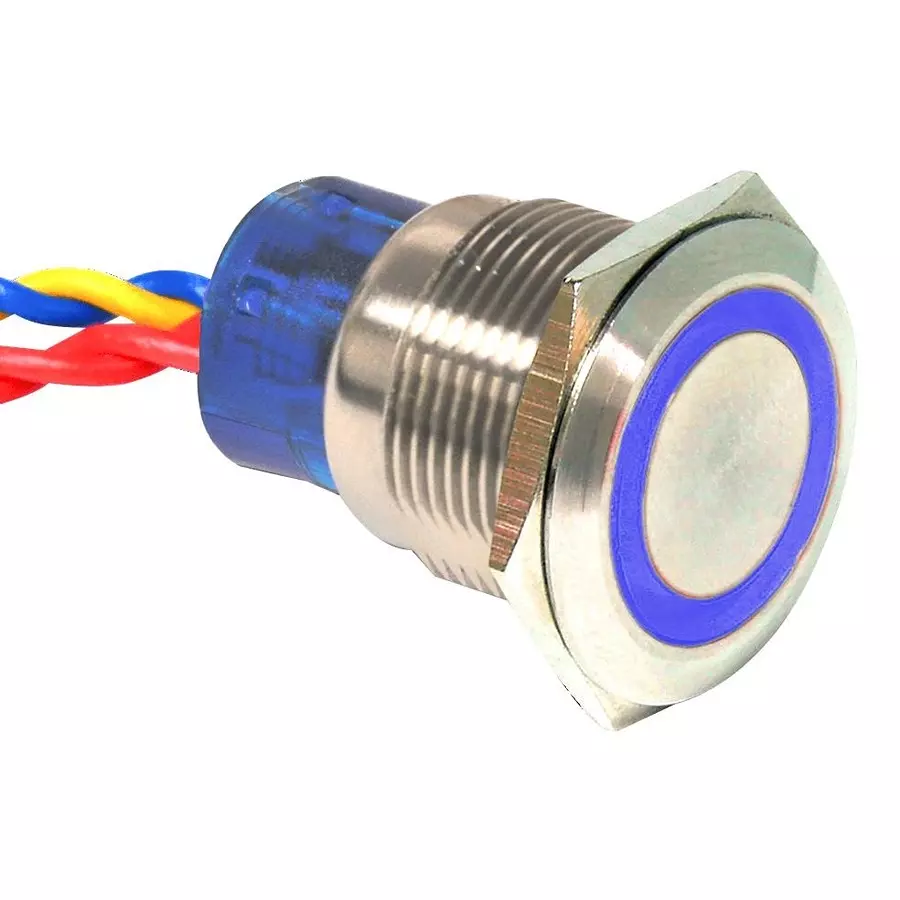 E-SWITCH Anti-Vandal Sw, Dpdt, 3A/250V/Blue, Ulv7Fwgss341 (Pack of 200)